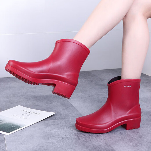 Japanische Mode-Regenstiefel für nicht rutsche Wasserschuhe für Frauen für Verschleiß und Wearables im Freien, leichte Küchenarbeit, alle Jahreszeiten, Grau 37