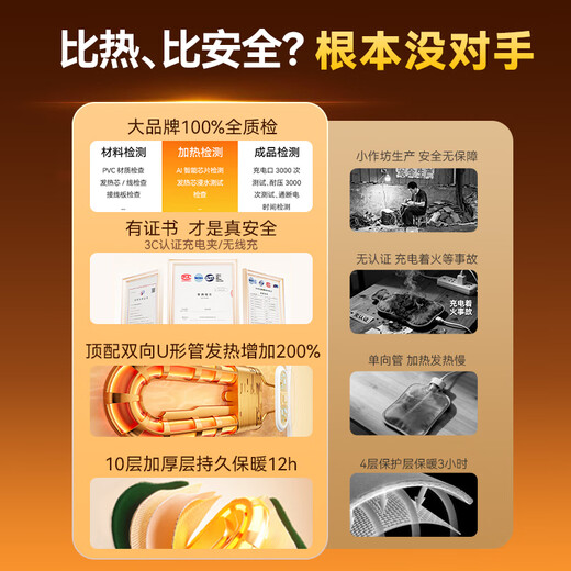 AUX large size is hotter丨For quilt, hot water bottle hand warmer, warm water bottle, baby warmer, charging, explosion-proof quilt strip, one-piece, mercerized fabric, cartoon dog + 3C certification + explosion-proof, no odor