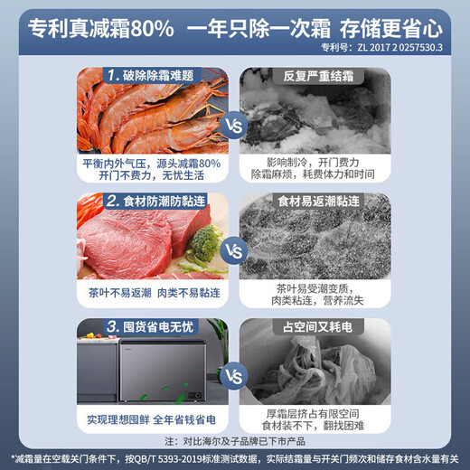 Haier 300 liter household large capacity freezer, upgraded PCM steel plate liner, no need for frequent defrosting, fully frozen and quick-frozen, small 200/308 liter commercial fresh-keeping, first-class energy efficiency, 200 liters, good appearance, upgraded PCM steel plate liner, minus 35 degrees