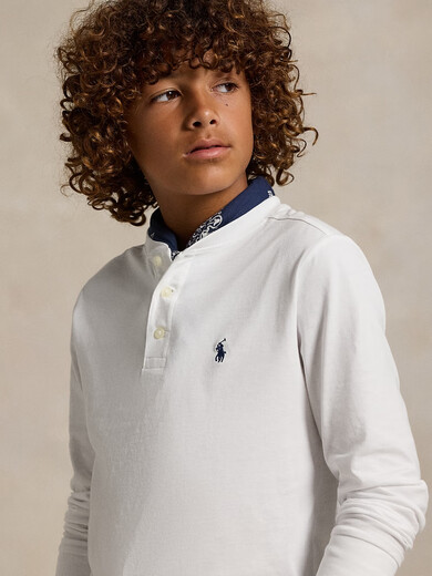 Polo Ralph LaurenRalph Lauren/Ralph Lauren Boys Classic Cotton Jersey Henley RL41762 100-White S