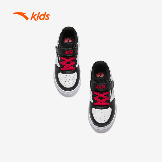 Anta children's sports shoes boys' Velcro campus white shoes low-cut sneakers A12449988