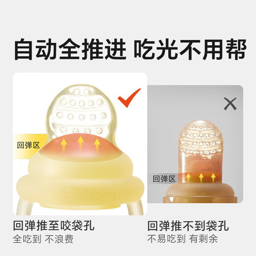 Royal Pet Bite Fruit and Vegetable Bag Baby Fruit Eater Food Complementary Baby Baby Bite and Play Teething Tool Full Silicone Teether L Type_8 Months + 1 Pack