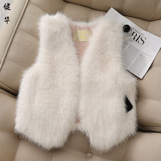 Yinshi Grape Purple 2025 new style imitation fox fur imitation fur vest short vest for women high-end light luxury model slim large size black S