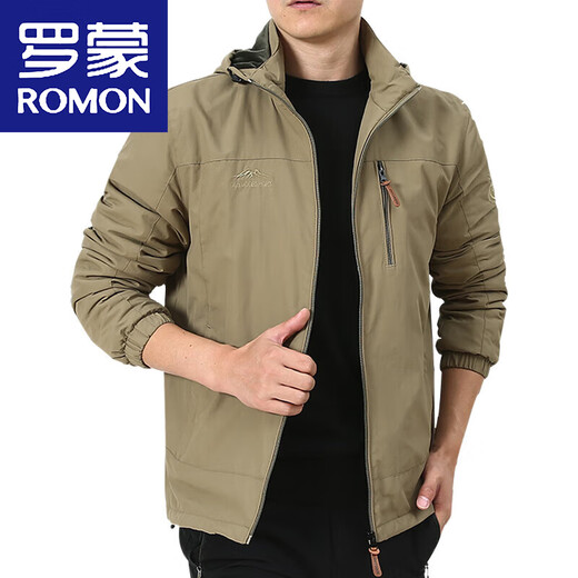 ROMON men's jacket autumn and winter plus velvet jacket men's winter casual clothes men's top middle-aged men's clothing thick 9898 [Black] removable cap - plus velvet without price added XL 180 Specifications (150Jin [Jin equals about 0.5 kg])