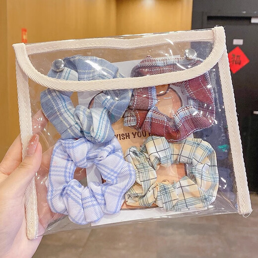 2025 Korean large intestine ring female new combination ins Korean headband cute style girl simple rubber band hairband mixed color random 5 pack