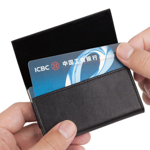 German EHRENMANN business card holder for men and women, business, high-end leather business card box, large capacity, ultra-thin card holder, business card holder, black