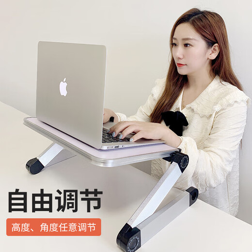 DOBOLY站立式电脑支架可调节升降站着工作增高台办公室手提笔记本立式托 【升级三折+鼠标板】【玫红标准款】420*245m