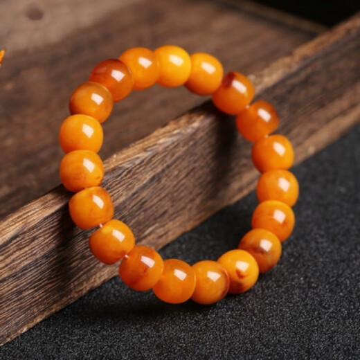 Royal edition with national inspection certificate, old beeswax bucket beads, chicken oil gold twisted honey amber bracelets for men and women, chicken oil yellow bucket beads 12mm