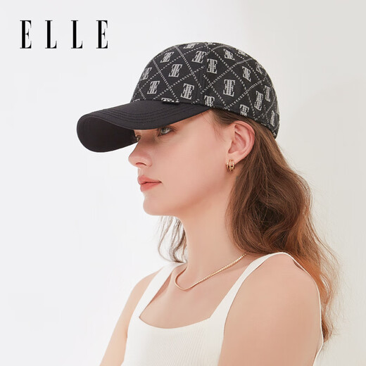 ELLE sun protection baseball cap for women summer classic presbyopia outdoor fashion face-showing small duck cap black adjustable