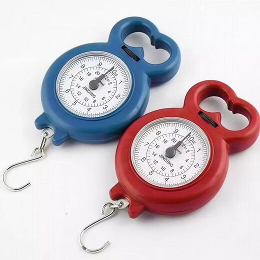Portable scale, spring scale, fishing scale, small scale, household portable hook for grocery shopping, weighing high-precision mini luggage scale 10kg, mini portable scale - mixed colors - 1 piece