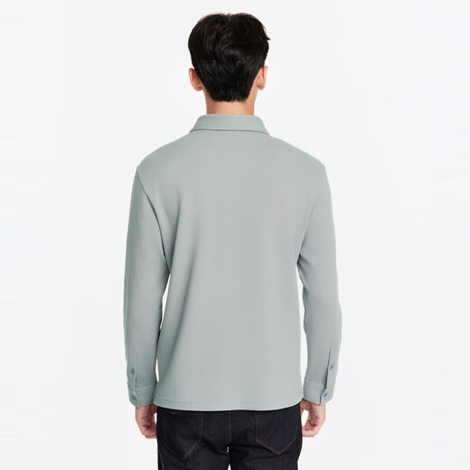 Jiumuwang Men's POLO Shirt Men's Shopping Mall Same Style Autumn and Winter Soft, Comfortable, Simple and Versatile Long Sleeve POLO Shirt Men's