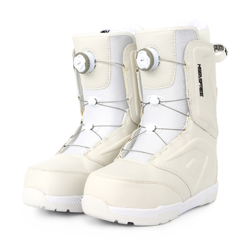 MSEASFREE quick wear snowboard shoes for men and women with smooth flat patterns for beginners adult non-slip warm ski equipment ski boots white 43