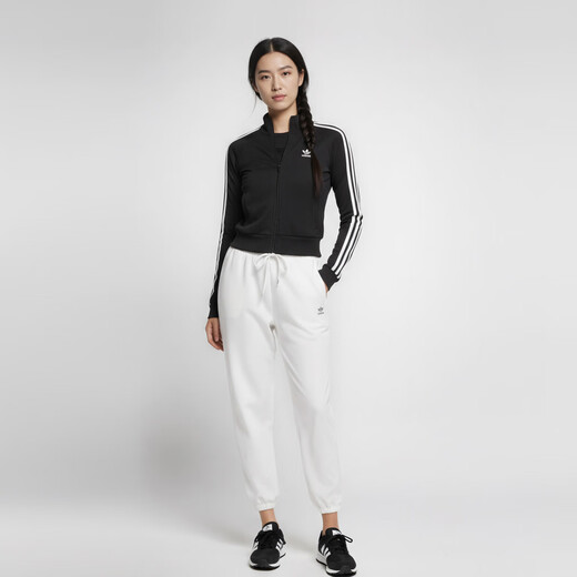 Adidas Clover Series Women's KNITTED TOP Knitted Jacket IY7278 Black M