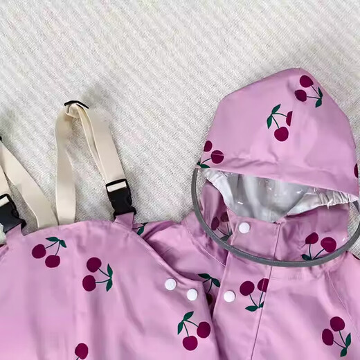Shantou Lincun 2024 split children's raincoat for men and women baby waterproof overalls raincoat for primary school students kindergarten and primary school Cherry S