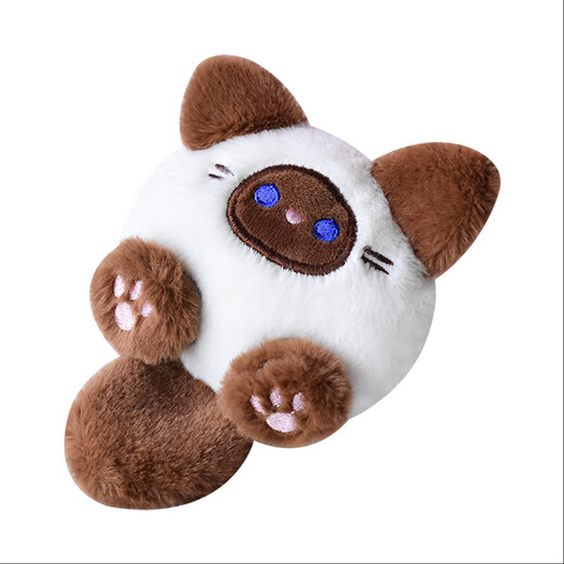 Cute kitten plush doll pendant, cartoon squeaking mobile phone plush pendant, cute doll bag pendant, white, free mobile phone clip + buckle