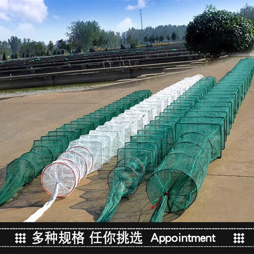 Ground net cage lobster net fish and shrimp net cage net fish artifact fish net cage can not come out only into the fishing net ground dragon eel cage 2.5 meters 11 sections 8 holes gift