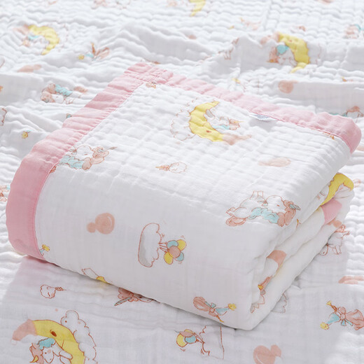 Chimo baby bath towel pure cotton gauze blanket soft absorbent newborn blanket baby bath children's towel quilt wide edge six-layer gauze bath towel-Little Yellow Chicken 1 piece 105x105cm