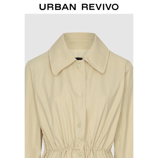 UR [heiß] 2025 Herbst Neue Frauenkleidung Streamer Plissee Lose Windjacke UWH150070 Khaki S