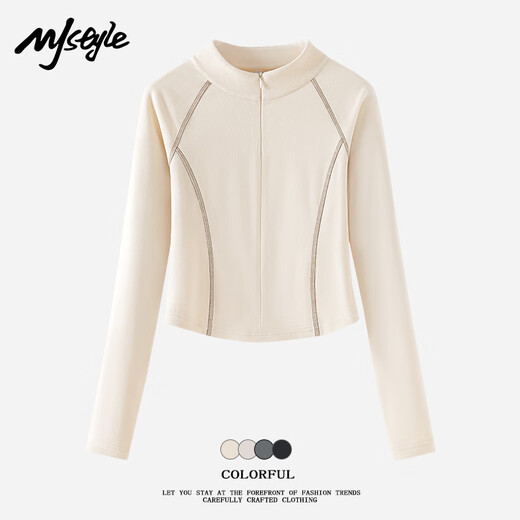 MJ STYLE thin velvet half turtleneck long-sleeved bottoming shirt for women 2026 winter new 7A antibacterial slim slim comfortable warm top