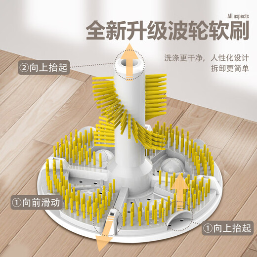 Xiaomi Buyi 2025 New Mini Shoe Cleaning Machine Home Shoe Brush Machine Fully Automatic Washing and Stripping All-in-One Small Shoes and Socks Washing Machine Special Smart Touch Model 6 Wall Brush Dehydration Can Wash 2-5 Pairs