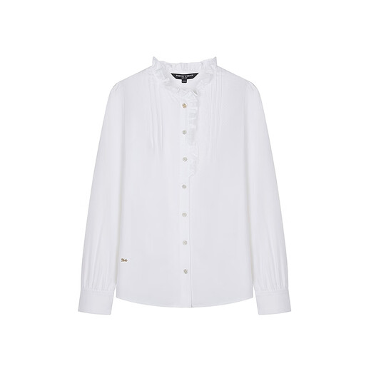 Teenie Weenie Bear Women's Shirt 2025 Autumn New Simple Elegant Girly Fungus Collar Shirt