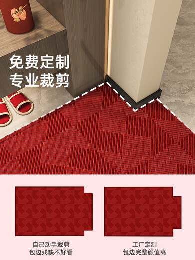 Yunpo Einstiegs-Teppich High-End 2025 Neues High-End-Rottür-Pad Anti-Rutsch-Fleckenfleckresistant ohne Waschentür Teppich Bruvie-youzi-15866 80x120 cm