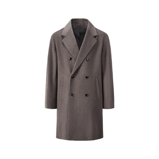 GIOVANNI VALENTINO autumn and winter woolen woolen coat men's mid-length temperament large lapel loose British style woolen coat L