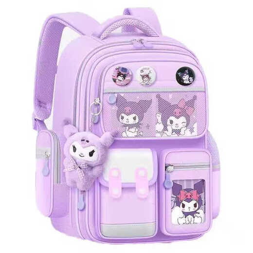 Kulomi Children's Schoolbag para niños y niñas en los grados 1, 2, 6, reducción de gran capacidad y protección de cresta para estudiantes de primaria en los grados de 6 a 12 años. Marrón gran tamaño 3-6 (sin colgante)