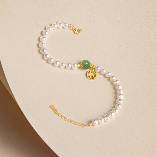 Saturday Fu S925 silver pearl bracelet Fu brand bracelet birthday gift X0711994 17+3cm