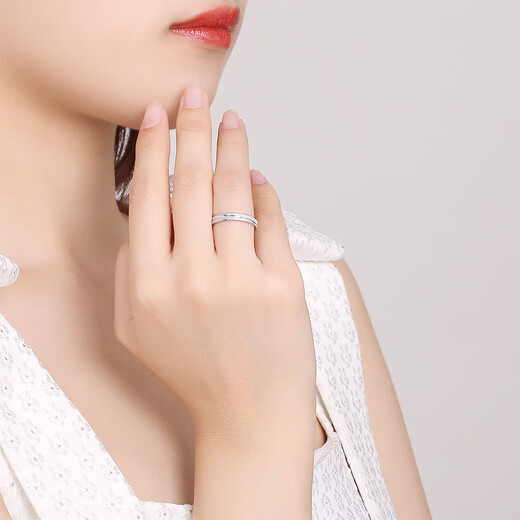 Saturday Fu PT950 platinum ring Love never stops simple plain ring couple ring single female ring size 11 about 3.82g