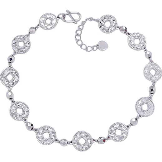 Beijing Gold Trading Center Co., Ltd. Platinum Solid Adjustable Waist Band Wan Guan Copper Coin Shape Lucky Gold Coin Hand Mother Lover Birthday Mid-Autumn Festival Gift Platinum Waist Band Wan Guan Gold Coin Bracelet (approximately 9.87g)