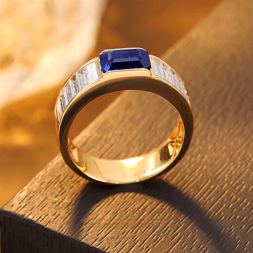 HEEKAIYI unfired sapphire ring for women 18k gold diamond ring high-end jewelry custom Chinese Valentine's Day birthday gift customized 18K gold unfired sapphire ring 1.55 carat D0.915ct-G3.61g
