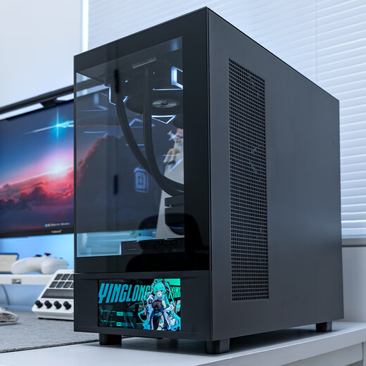 Peninsula Iron Box (PADO) Yinglong Cangming screen display version black ATX gaming computer desktop case/support 360 water cooling/with 6-inch LCD secondary screen/270 sea view room/5090 graphics card