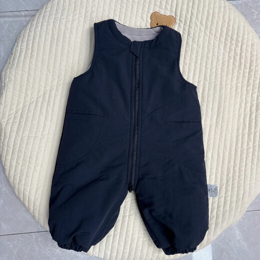 Warm winter duck and duck baby three-proof down cotton overalls for infants and toddlers, cotton and thickened jumpsuits for boys and girls, winter trendy harem jackets, gray 73