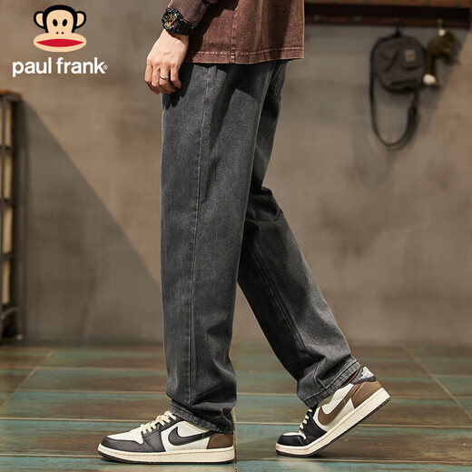 Paul Frank Jeans Men's Trendy Autumn Loose Straight Pants Men's Versatile Casual Pants Men's Pants Gray L