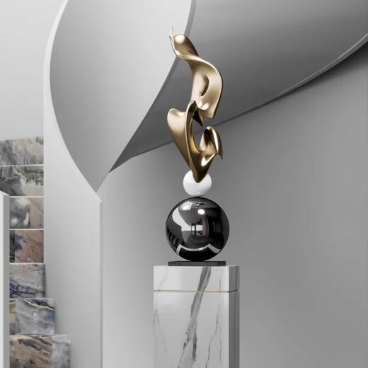 Mamorino German high-end electroplating art large-scale ornaments living room hotel club lobby floor opening moving gift sculpture art gold style (without base)