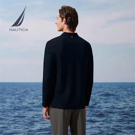 NAUTICA Christmas and New Year Men's 25 Autumn and Winter New Classic Skin Friendly Volcanic Rock Warm POLO Men's KE5301 Navy Blue 4NV XL