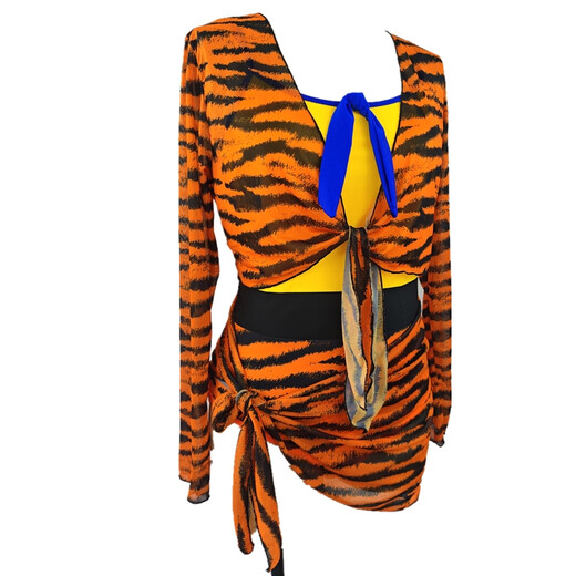 Dasheng swimsuit professional racing student one-piece new Monkey King resort hot spring quick-drying elastic long-sleeved sun protection swimming children's shorts M