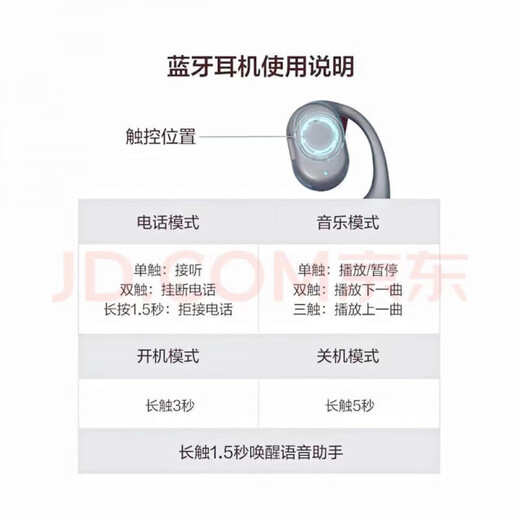 Newly upgraded car Bluetooth headset, left-ear hook-type, open-type, non-in-ear, more comfortable headset