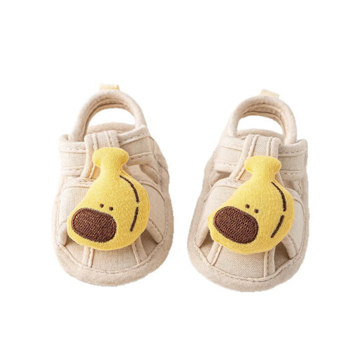 Newborn baby male and female baby summer cotton 0-1-3 years old indoor soft-soled non-slip doll toddler floor sandals puppy (1 pair) One size fits all S size Recommended foot length 9.5-10.5 cm