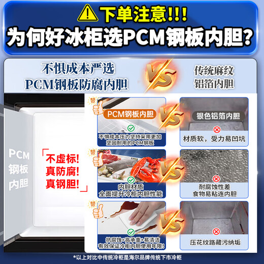 Haier Congélateur Commercial Grande Capacité Ménage Ultra-basse Température Congélateur De Fruits De Mer Réfrigérateur Pas Besoin De Dégivrage Fréquent Économie D'énergie 300L/500L Ou Plus 719L Contrôle Électronique De La Température -38 Degrés Double Porte
