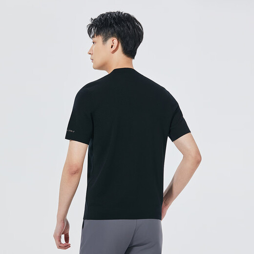 Lilang Shopping Mall Same Style Machine Washable Short Sleeve Cardigan Men's Slim Fit Soft Sweater Men's Bottoming Shirt Autumn 2025 Black (25QMS3101S) L 170/84A