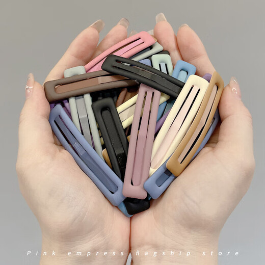 Simple temperament square hair clip for girls summer bangs broken hair clip high-end bb clip back head hair clip headdress all black 6 pieces