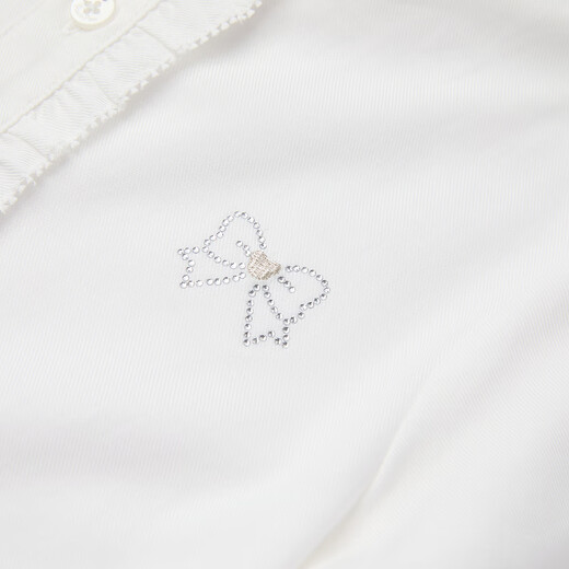 PawinPaw shopping mall same style cartoon bear children's clothing 25 years new winter new girls stand collar casual shirt Ivory ivory/39 110