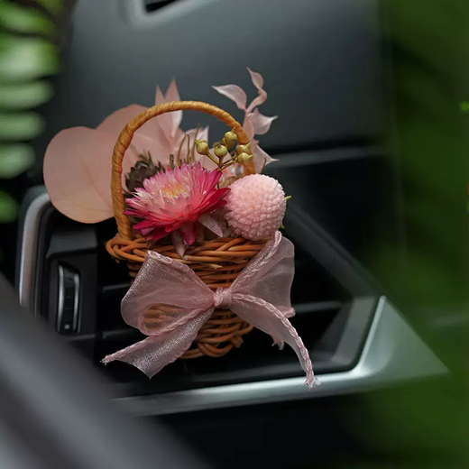 Yusenyi high-end handmade dried flowers fragrance basket center console car aromatherapy car air outlet decoration gift diffuser T37 air outlet finished product 1g