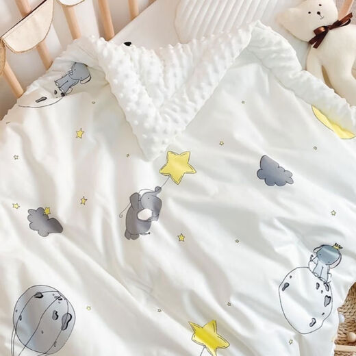 Japanese imported baby quilt pure cotton spring and autumn thin cotton baby beanie comfort blanket newborn autumn and winter small quilt gray edge large polka dot spring and autumn style 120x150cm