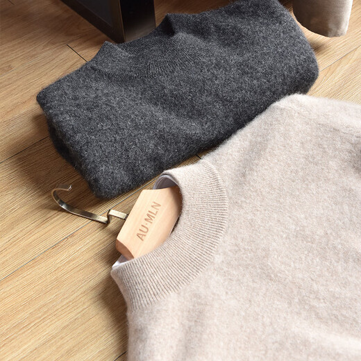 Pull de cachemire d'automne et d'hiver d'Ordos City pour hommes pure cachemire à demi-collé challe épaissis chameau l
