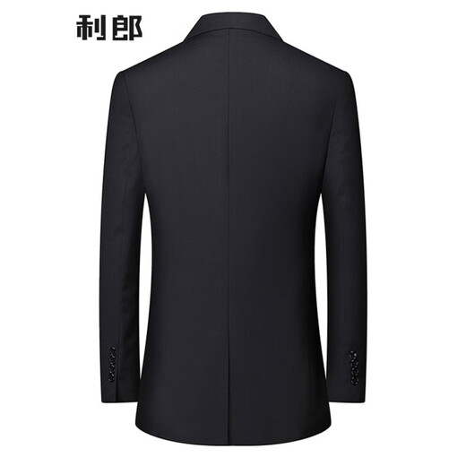 利郎西装套装男士休闲西服上衣修身职业商务小西装外套男正装单西 黑色上衣 S 165
