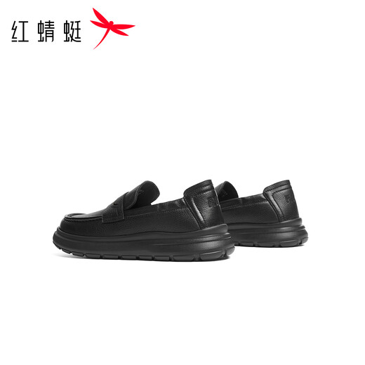 Red Dragonfly Casual Leather Shoes 25 Autumn and Winter Men's Shoes Sheepskin Comfortable Slip-on Business Commuting Dad Shoes WTA45025 Black 41