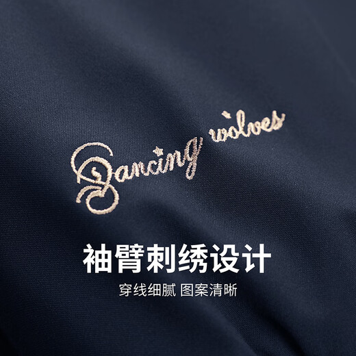 Dances with Wolves Windproof and Water Repellent Baseball Collar Jacket Men's 2025 Autumn and Winter New Exquisite Lined Commuting Men's Jacket 1022 Navy Blue 101 - Quilted L (175)